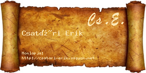 Csatári Erik névjegykártya