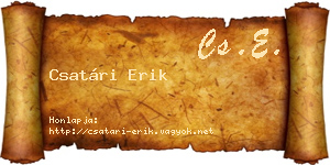 Csatári Erik névjegykártya